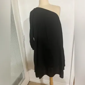 Nation, LTD,  size, M, woman one shoulder, black tunic, lined mini dress