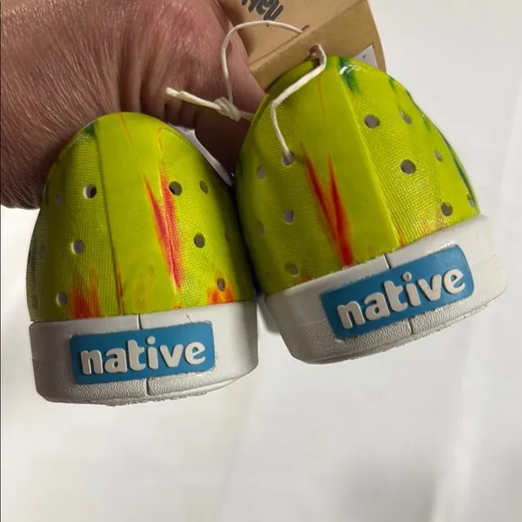 Native Shoes Yellow and Blue Tie-Dye Sneakers