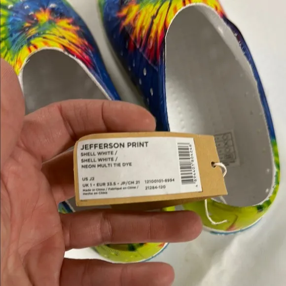 Native Shoes Yellow and Blue Tie-Dye Sneakers