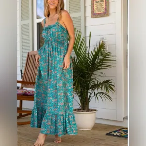 Natural Life Floral Maxi Dress Boho Minimalist Cottagecore Summer Size XS