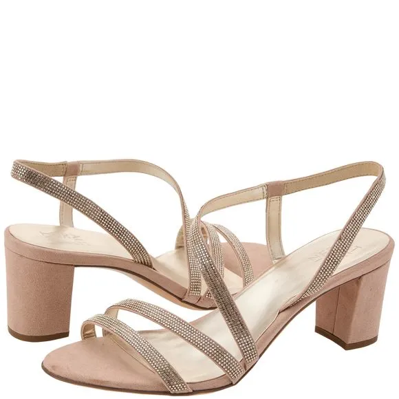 NATURALIZER WOMENS VANESSA2 RHINESTONE EMBELLISHED STRAPPY HEELED SANDAL ,C