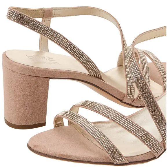 NATURALIZER WOMENS VANESSA2 RHINESTONE EMBELLISHED STRAPPY HEELED SANDAL ,C