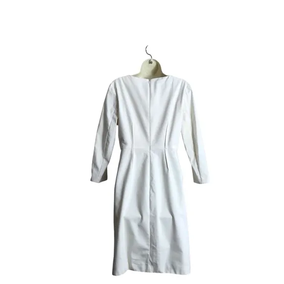 Nellie Partow Size 4 Cream Sheath Dress Classic Luxury Elegant Timeless
