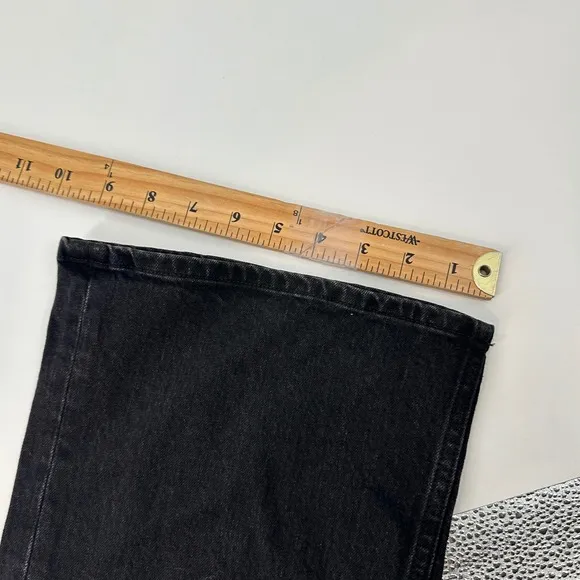 New Abercrombie &amp; Fitch Bootcut Jeans Mid Rise Black Wash Denim Size 28
