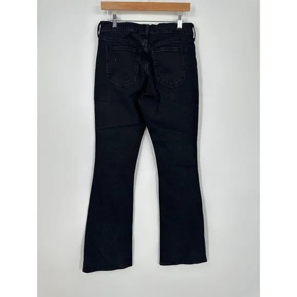 New Abercrombie &amp; Fitch Bootcut Jeans Mid Rise Black Wash Denim Size 28
