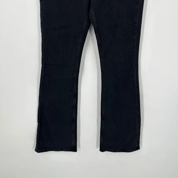 New Abercrombie &amp; Fitch Bootcut Jeans Mid Rise Black Wash Denim Size 28