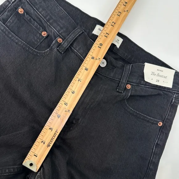 New Abercrombie &amp; Fitch Bootcut Jeans Mid Rise Black Wash Denim Size 28