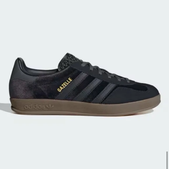 NEW Adidas Gazelle Black Carbon Gray Velvet Suede Sneakers Women’s 8 Men’s 7 NIB
