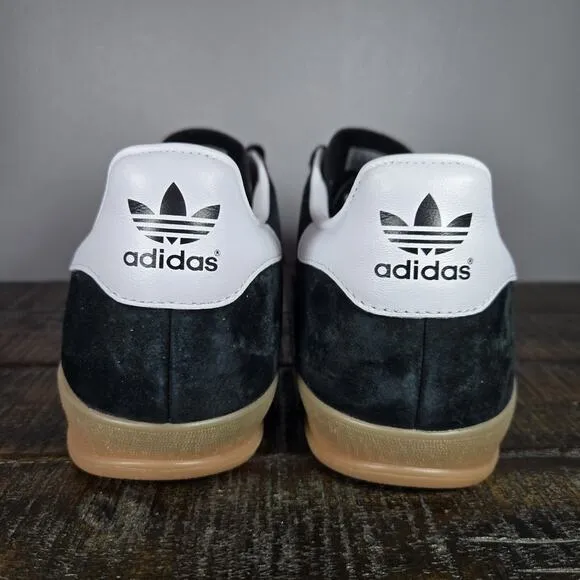 NEW Adidas Gazelle Indoor Mens Size 12 Low Top Shoes Sneakers Black White H06259