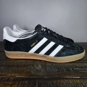 NEW Adidas Gazelle Indoor Mens Size 12 Low Top Shoes Sneakers Black White H06259