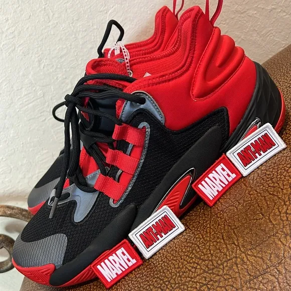 New Adidas Marvel Antman Anthony Edwards Basketball Star ⭐️ Black &amp; Red Sneakers
