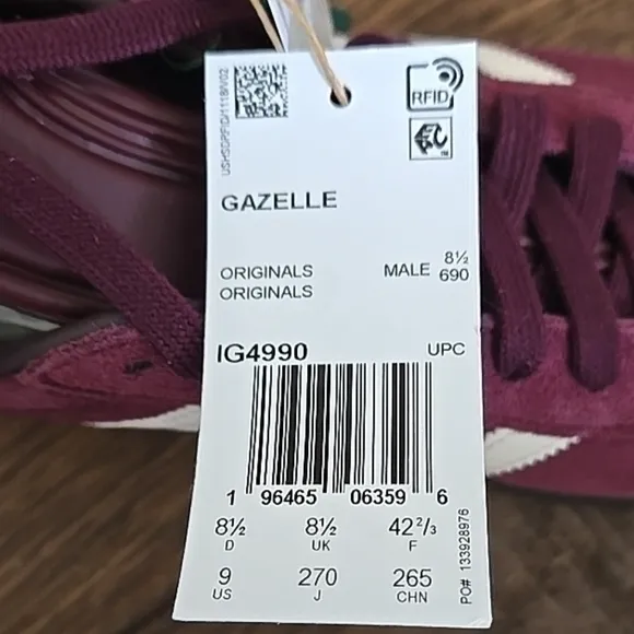 NEW Adidas Men's Purple/Maroon Sneakers Size 9 US