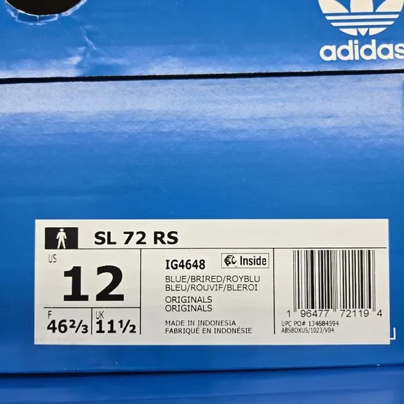 New adidas SL72 RS Blue Bright Red Men's Shoes Size 12