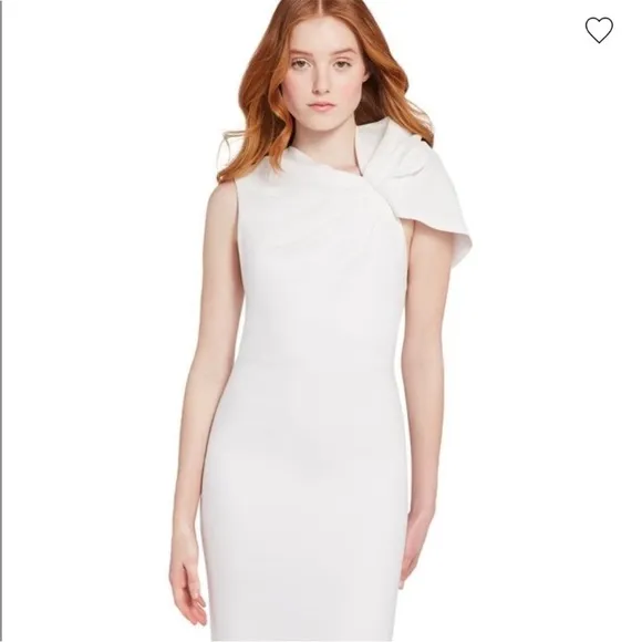 New! Alice   Olivia Kiro Ruffled Shoulder Midi Dress size 8