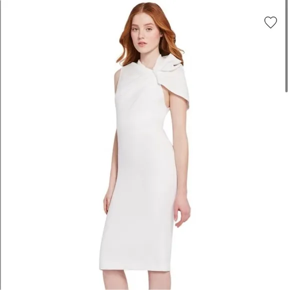 New! Alice   Olivia Kiro Ruffled Shoulder Midi Dress size 8