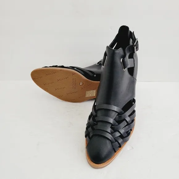 New Antelope Women's Leena Huarache Ankle Boots Black , Size 7- 7,5