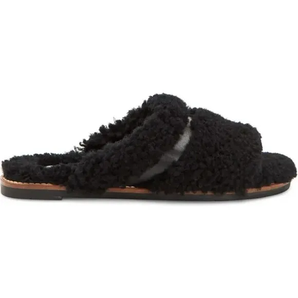 New Aquatalia | Women's Alina Shearling &amp; Leather Slippers in Black