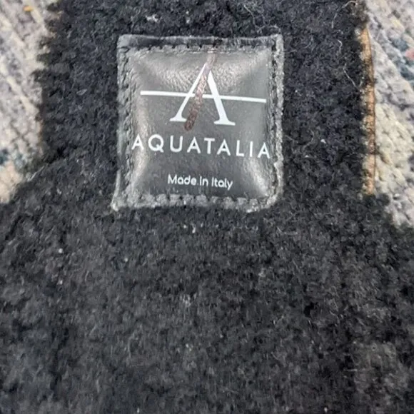New Aquatalia | Women's Alina Shearling &amp; Leather Slippers in Black