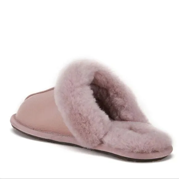 New Australia Luxe Slippers Closed MULE Pink Dusk sheepskin Fur size x small 4-5