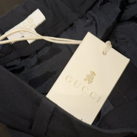 New Authentic Gucci luxury designer boys black dress pants sz 6