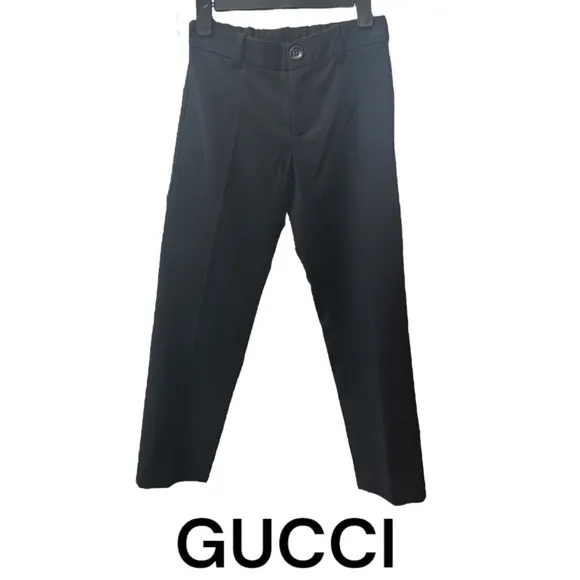 New Authentic Gucci luxury designer boys black dress pants sz 6