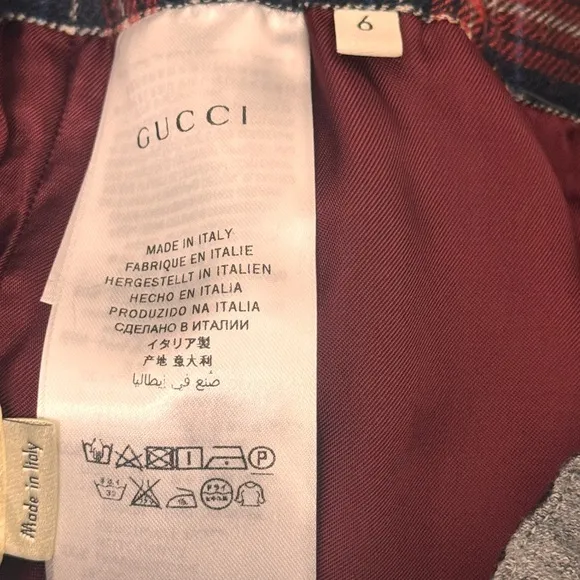 New Authentic Gucci luxury designer boys gray dress pants sz 6