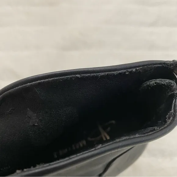 New B. Makowsky Leather Ankle Heel Boots Black Size 8.5