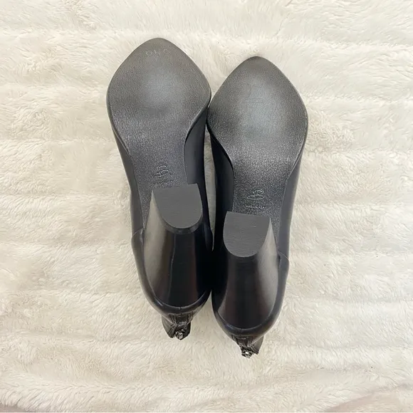 New B. Makowsky Leather Ankle Heel Boots Black Size 8.5