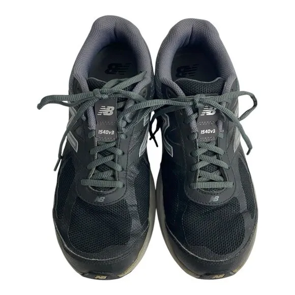 New Balance 1540 V3 Mens Size 8.5 2E Black Gray Athletic Running Shoes M1540BK3