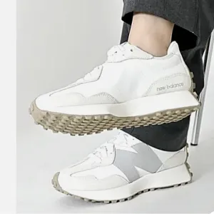 New Balance 327 NB Beige WhiteGrey Women size 9.5 men 8 gently used