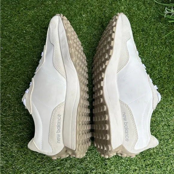 New Balance 327 NB Beige WhiteGrey Women size 9.5 men 8 gently used