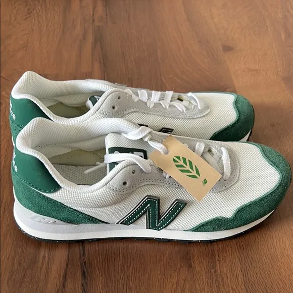 New Balance 515 White and Green Athletic Shoes