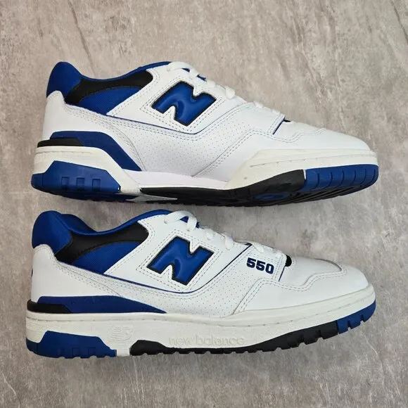 New Balance 550 Sneakers Mens 10.5 White Royal Blue Streetwear Low Top Shoes