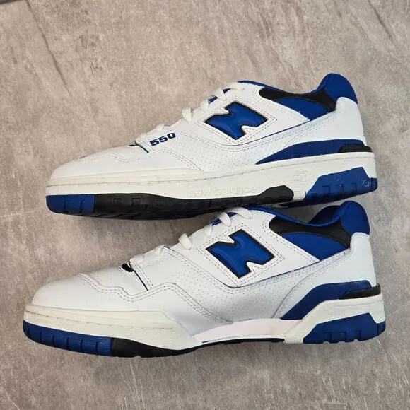 New Balance 550 Sneakers Mens 10.5 White Royal Blue Streetwear Low Top Shoes