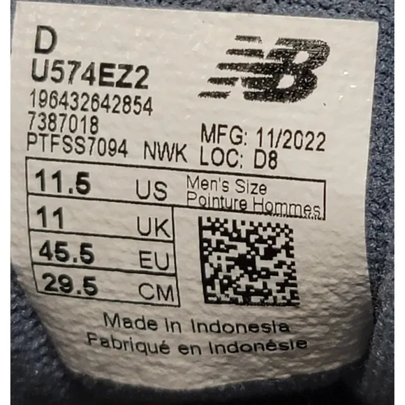 New Balance 574 Men's Core Sneakers  Blue Suade Classic Shoes Size 11.5
