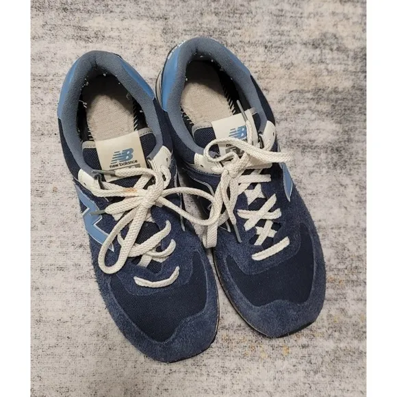New Balance 574 Men's Core Sneakers  Blue Suade Classic Shoes Size 11.5