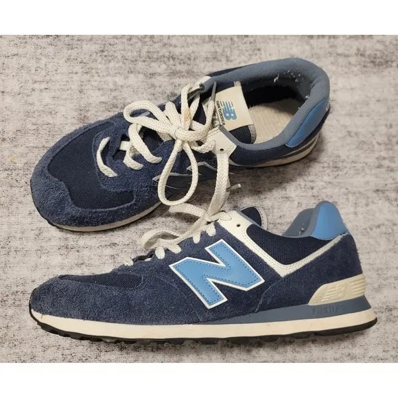 New Balance 574 Men's Core Sneakers  Blue Suade Classic Shoes Size 11.5