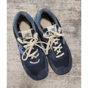 New Balance 574 Men's Core Sneakers  Blue Suade Classic Shoes Size 11.5
