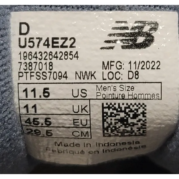 New Balance 574 Men's Core Sneakers  Blue Suade Classic Shoes Size 11.5
