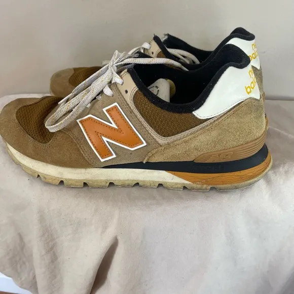 New Balance 574 Rugged Workwear Men's 11 Brown Orange Sneakers Shoes Footwear