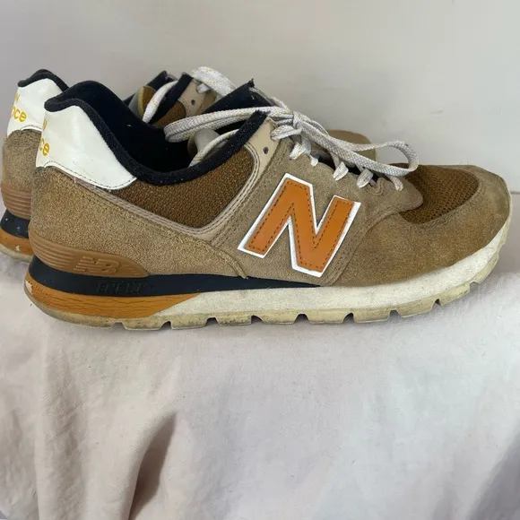 New Balance 574 Rugged Workwear Men's 11 Brown Orange Sneakers Shoes Footwear