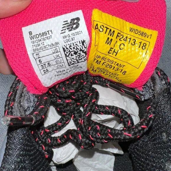 New Balance 589 Industrial Safety Shoes Steel Toe Gray/Pink, Women’s Size 7