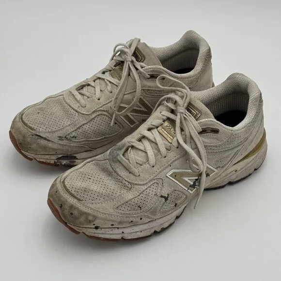 New Balance 990v4 Angora Mens 12D Off-White/Gold Athletic Running Shoes M990AG4