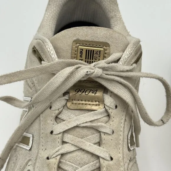 New Balance 990v4 Angora Mens 12D Off-White/Gold Athletic Running Shoes M990AG4