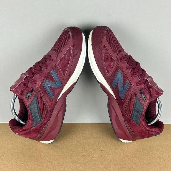 New Balance 990v5 Suede Athletic Shoes Womens 8.5 Mens 7 Red Low Top