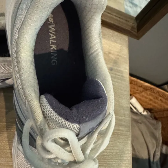 New Balance White and Gray Running Shoes