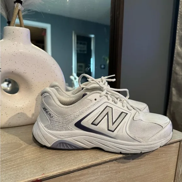 New Balance White and Gray Running Shoes