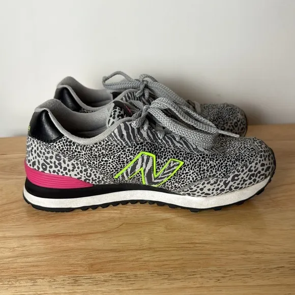New Balance Womens 515v3 Animal Print Leopard Zebra Print Grey Pink Black size 8