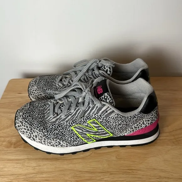 New Balance Womens 515v3 Animal Print Leopard Zebra Print Grey Pink Black size 8