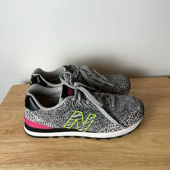 New Balance Womens 515v3 Animal Print Leopard Zebra Print Grey Pink Black size 8